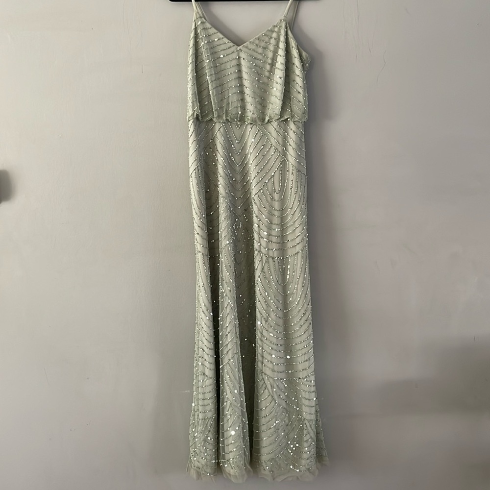 Adrianne Papell Beaded Mint Ball Gown size 12